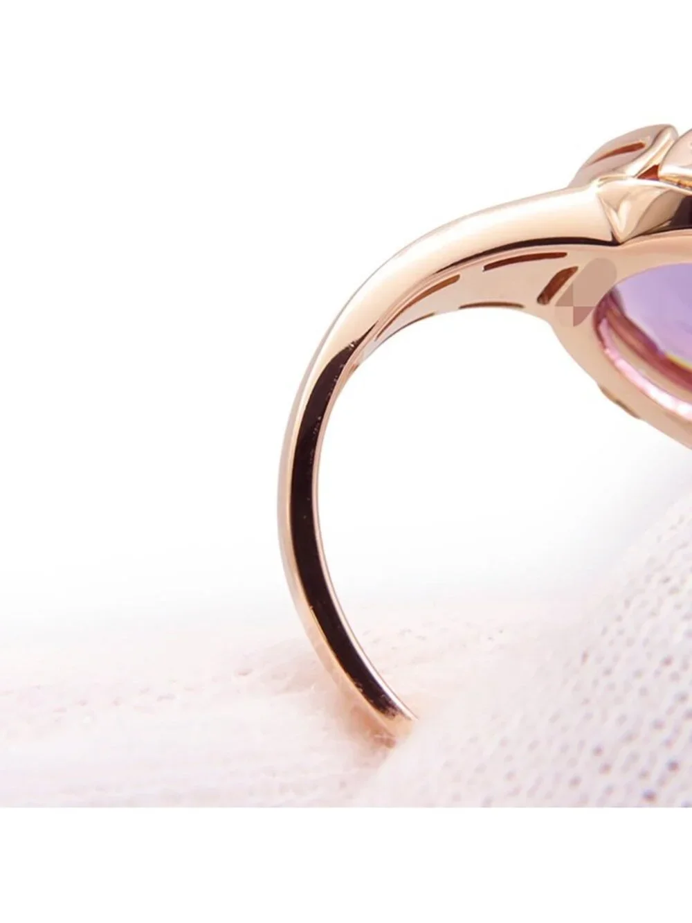 Bvlgari Ring Parentesi Cocktail Amethyst Diamond 18k Pink Gold
